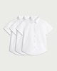 image 4 of F&F School Girls 3-Pack Slim Fit Short Sleeved Shirts in White