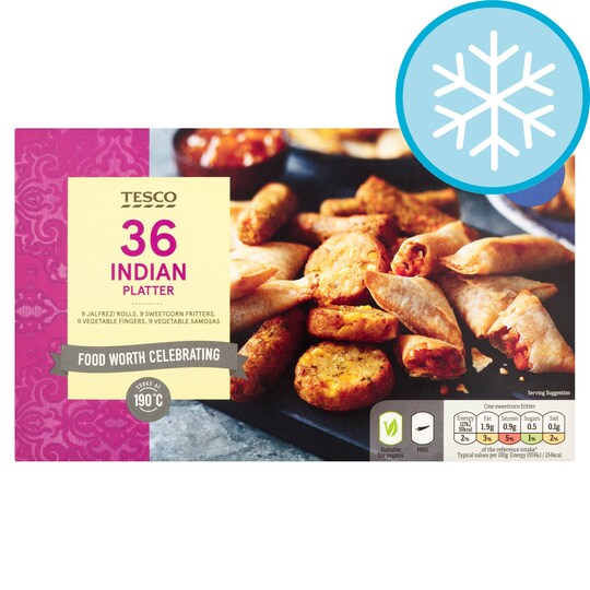 Tesco 36 Pieces Indian Platter 504G