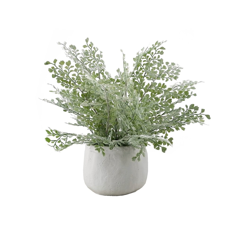 Bayswood Artificial Frosted Plant in Cement Pot