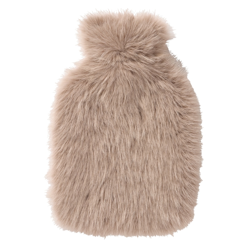 F&F Home Hot Water Bottle Brown Tipped Fur