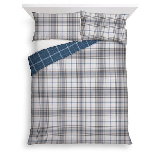 Tesco Grey Brushed Check Duvet Set King Size Tesco Groceries