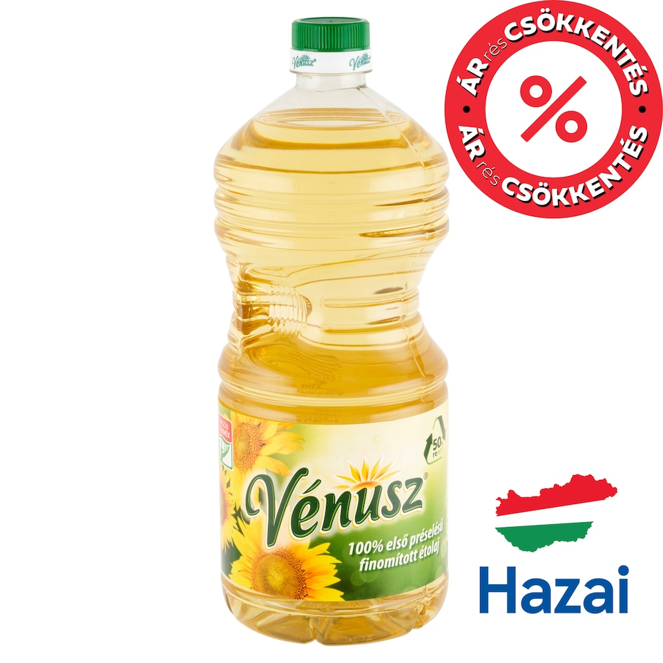 Vénusz 100% első préselésű finomított napraforgó-étolaj 2 l