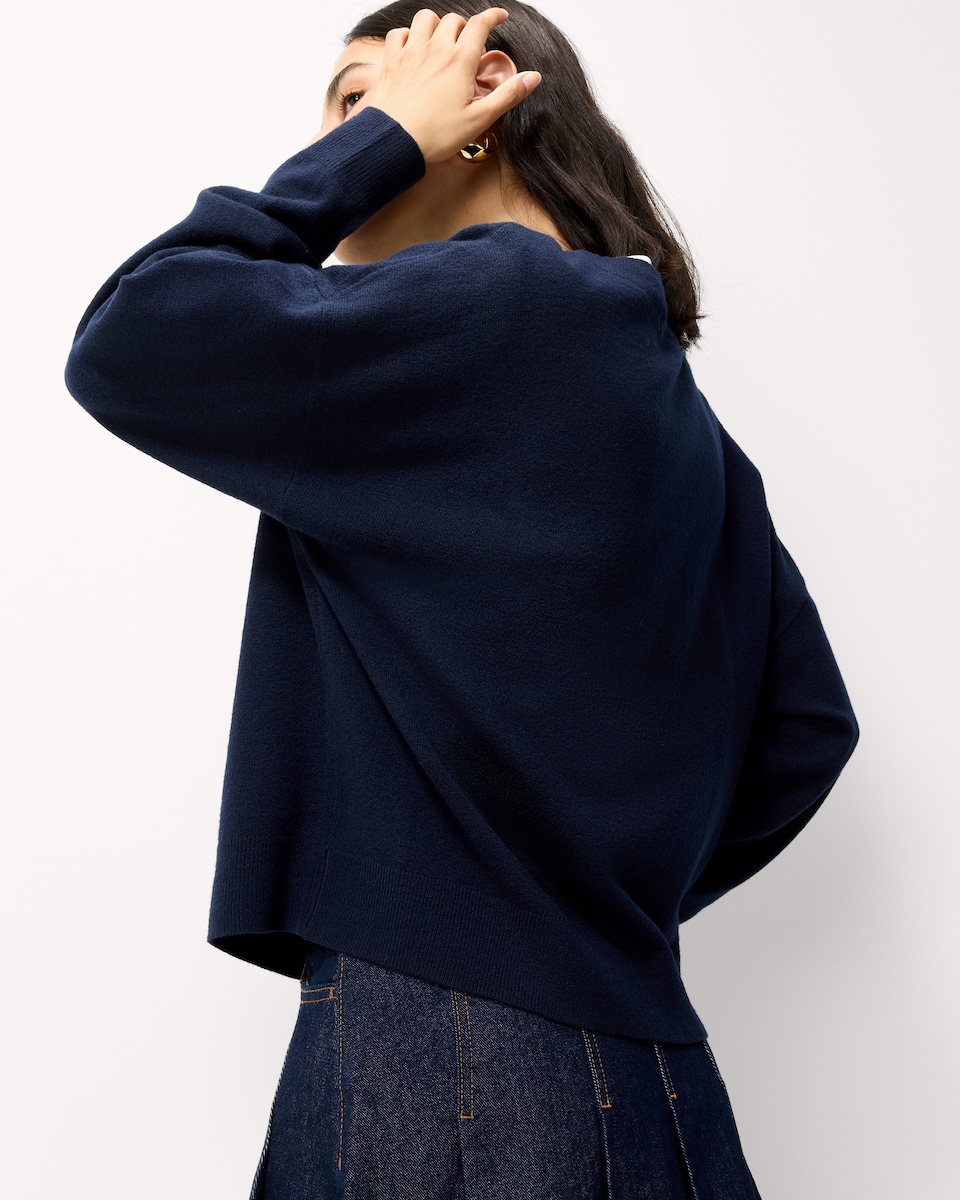 image 1 of F&F V Neck Knitted Jumper in Navy