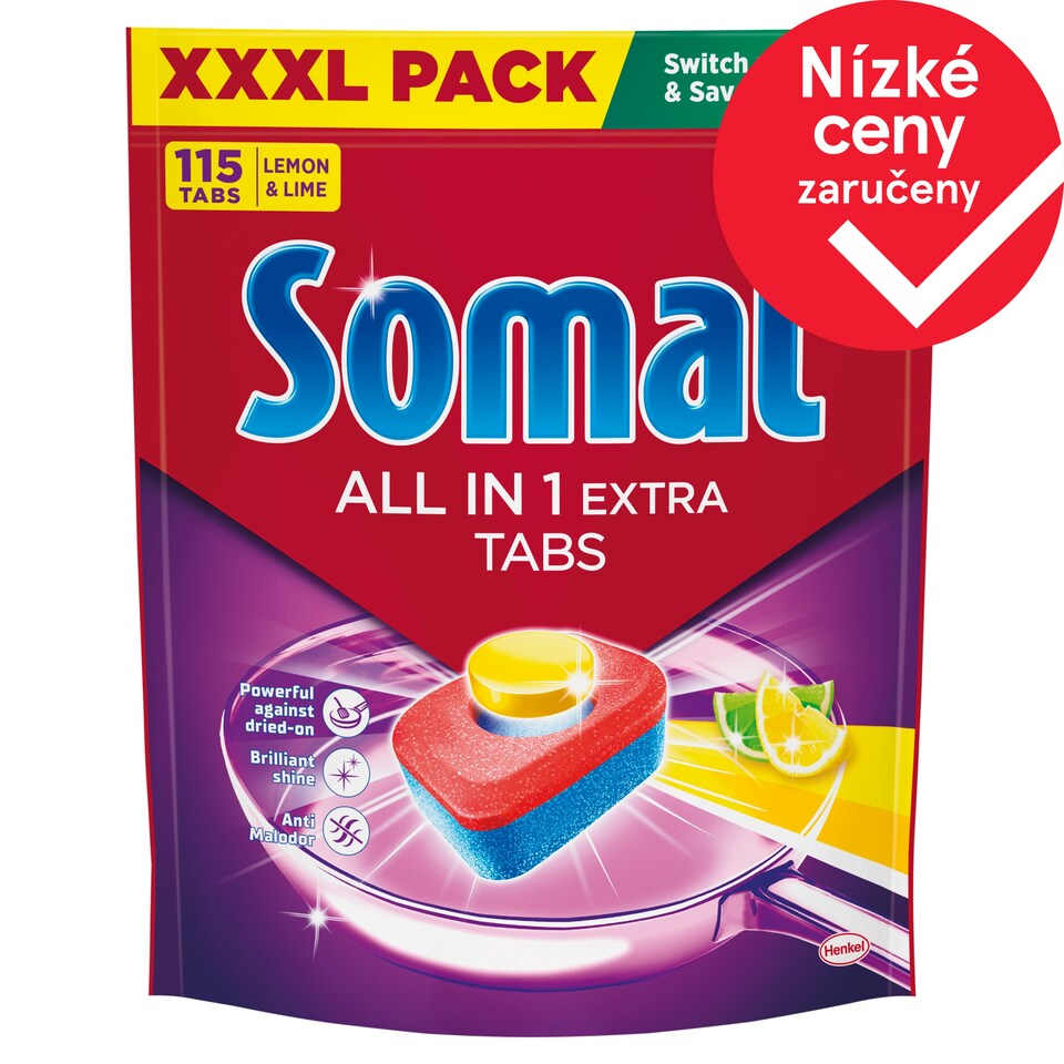 Somat All in 1 Extra Lemon & Lime tablety do myčky nádobí 115 ks 1909g