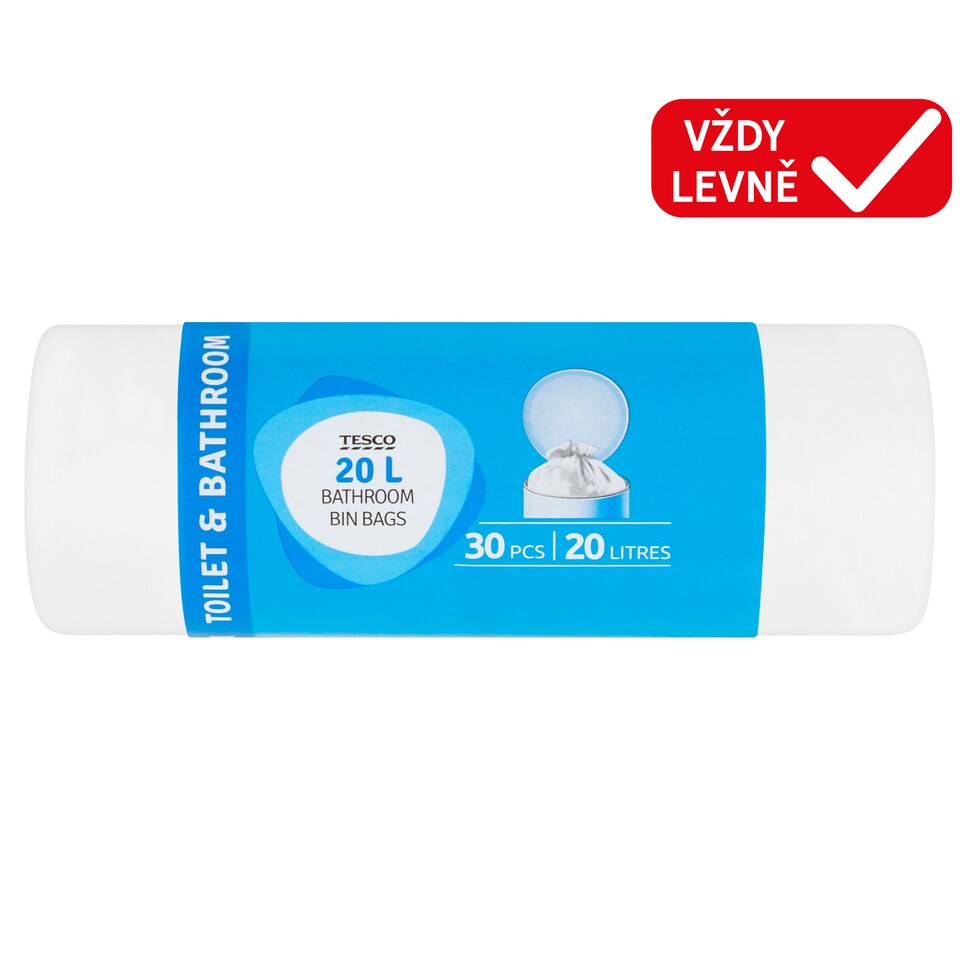 Tesco Pytle na odpadky vhodné do koupelny a na toaletu 20l 30 ks