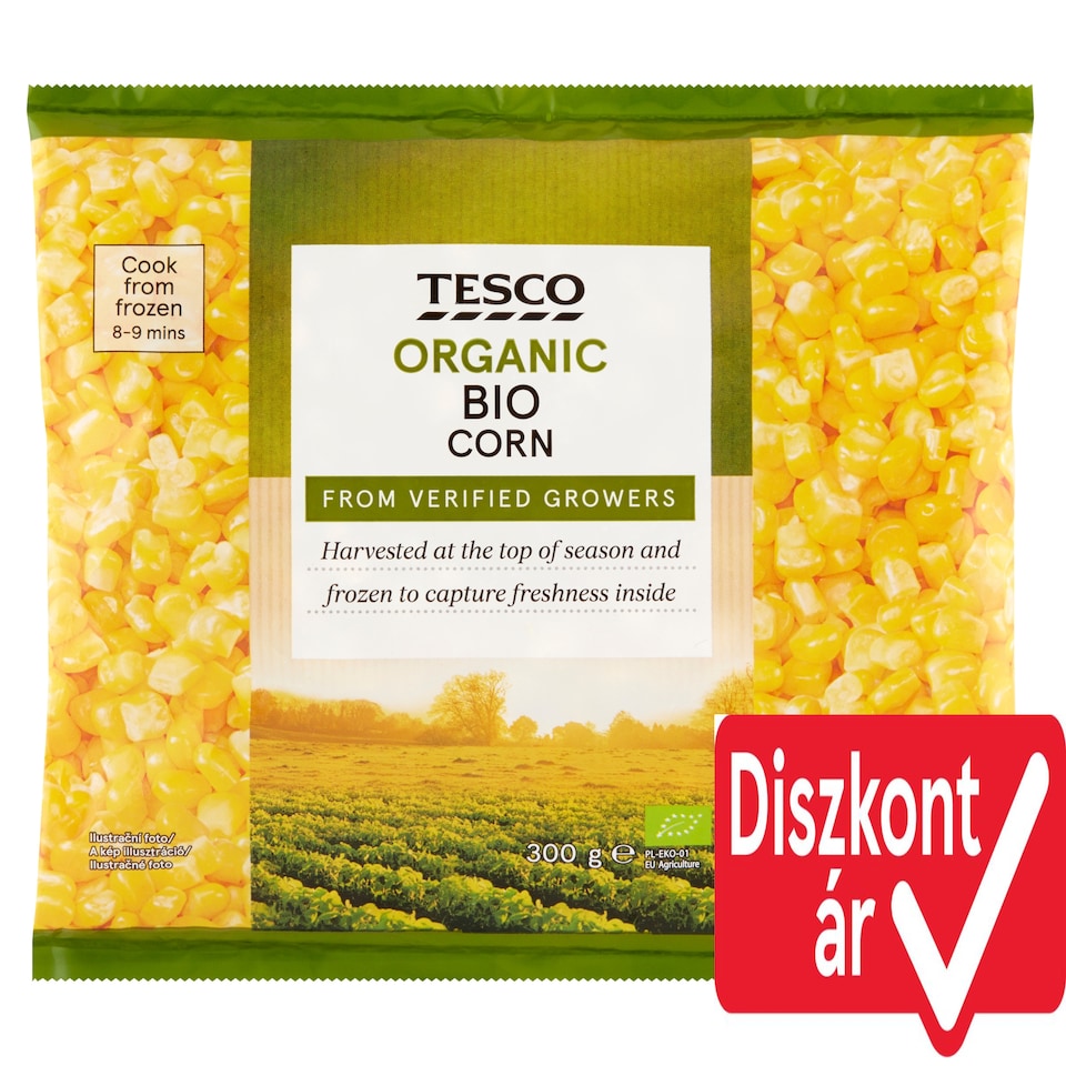 Tesco Organic Quick-Frozen Crumbled Sweet Corn 300 g