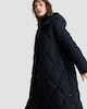image 2 of F&F Quilted Longline Shower Resistant Zip Up Coat in Black