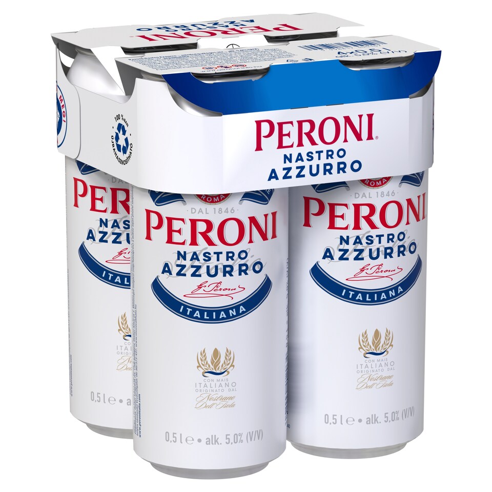 Peroni Nastro Azzurro minőség világos sör 5% 4 x 0,5 l