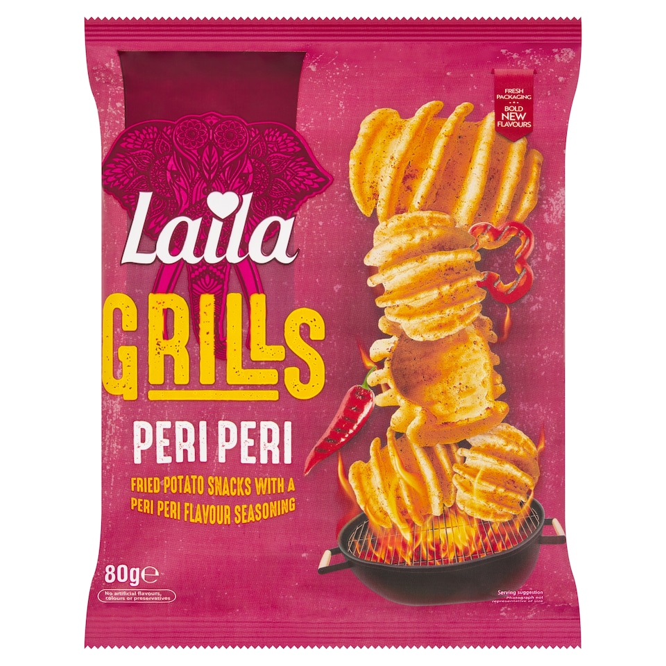 Laila Peri Peri Crispy Potato Grills 80g