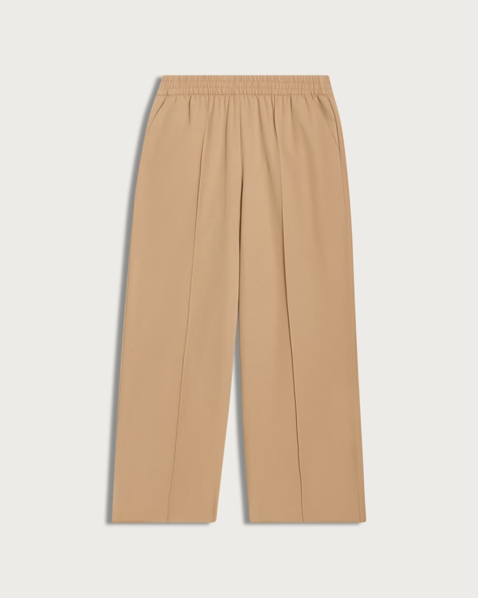 image 1 of F&F Pleated Wide Leg Joggers in Beige