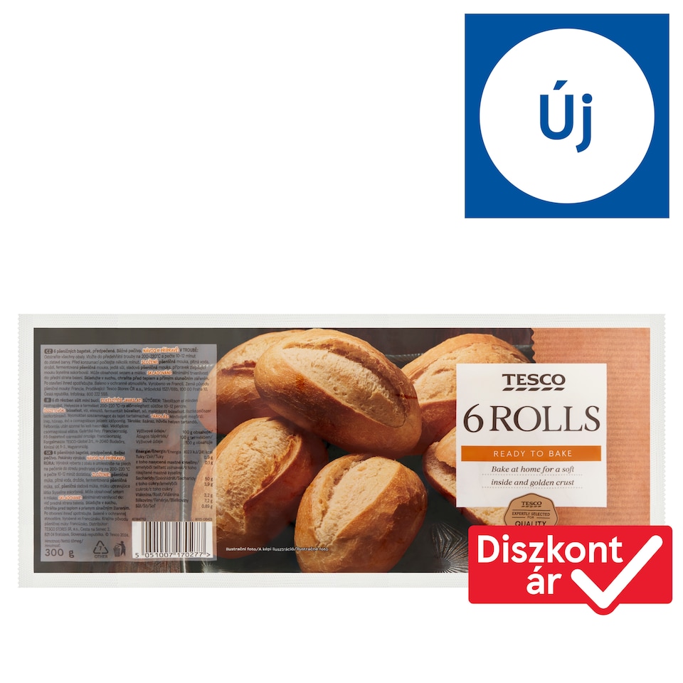 Tesco részben sült mini buci 6 db 300 g 