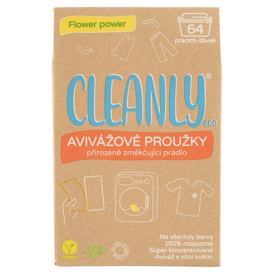image 1 of Cleanly Eco Flower Power Fabric Softener Strips 64 Washes 32 pcs