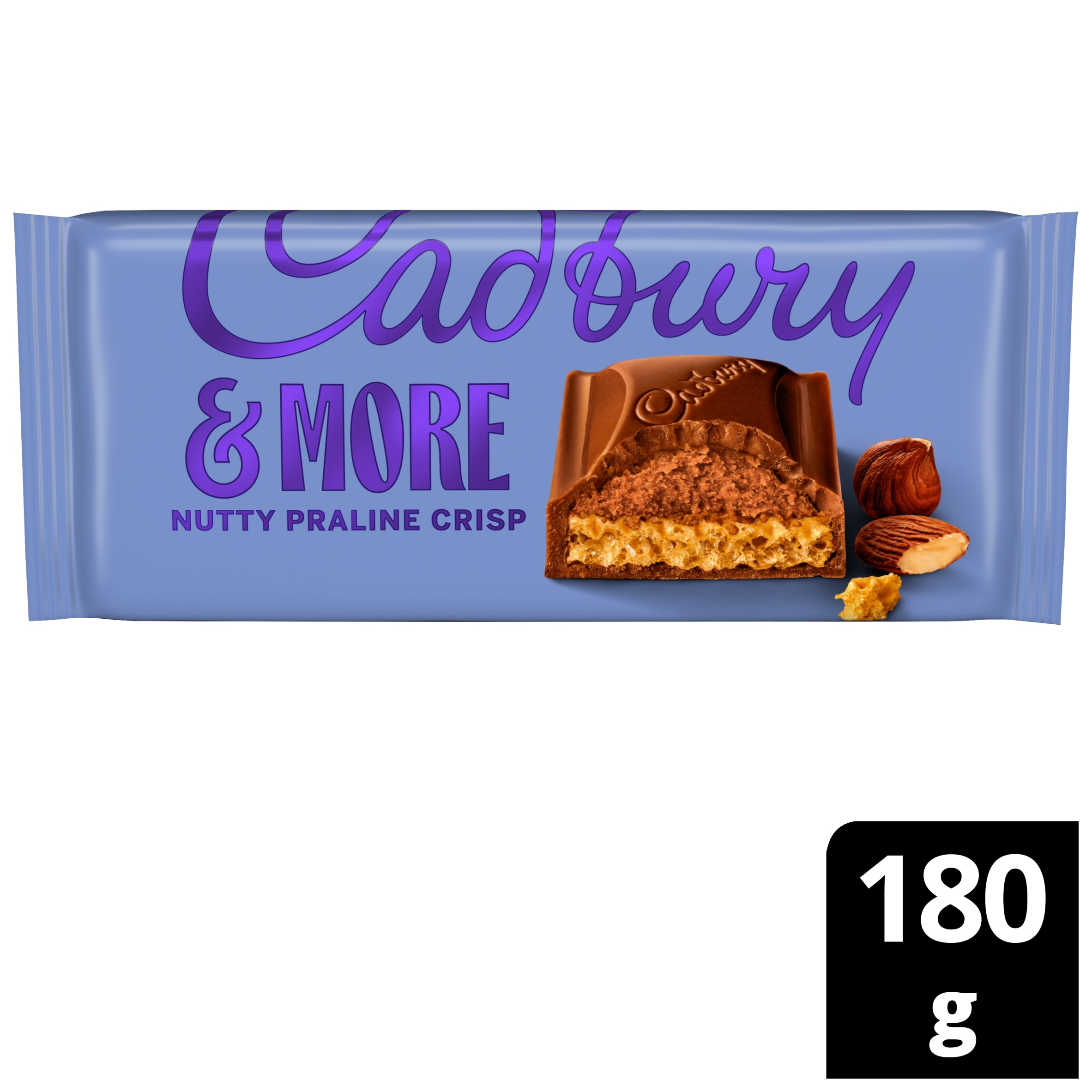 Cadbury Dairy Milk &More Nutty Praline Crisp Chocolate Bar 180g