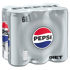 Pepsi Diet Soft Drink 6 x 330ml
