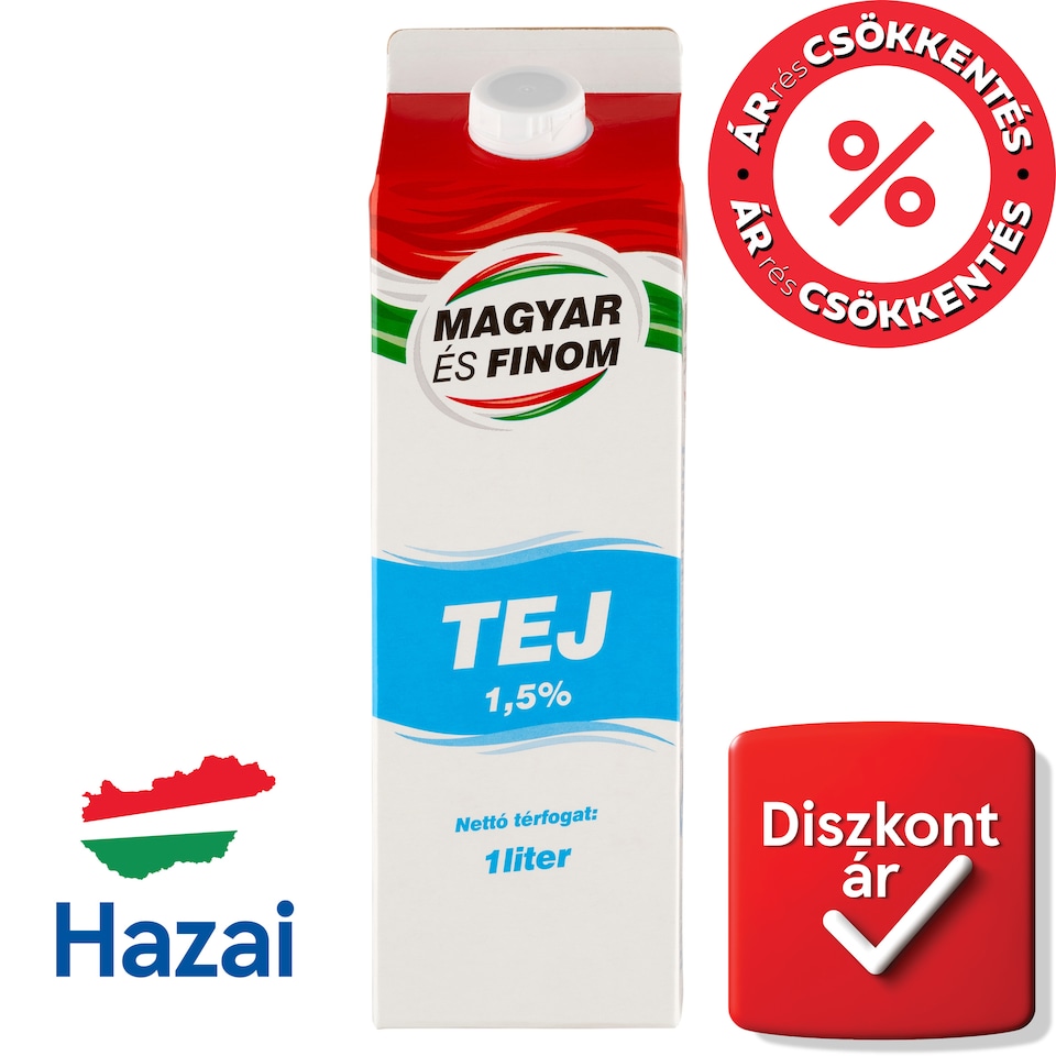 Magyar és Finom tej 1,5% 1 l