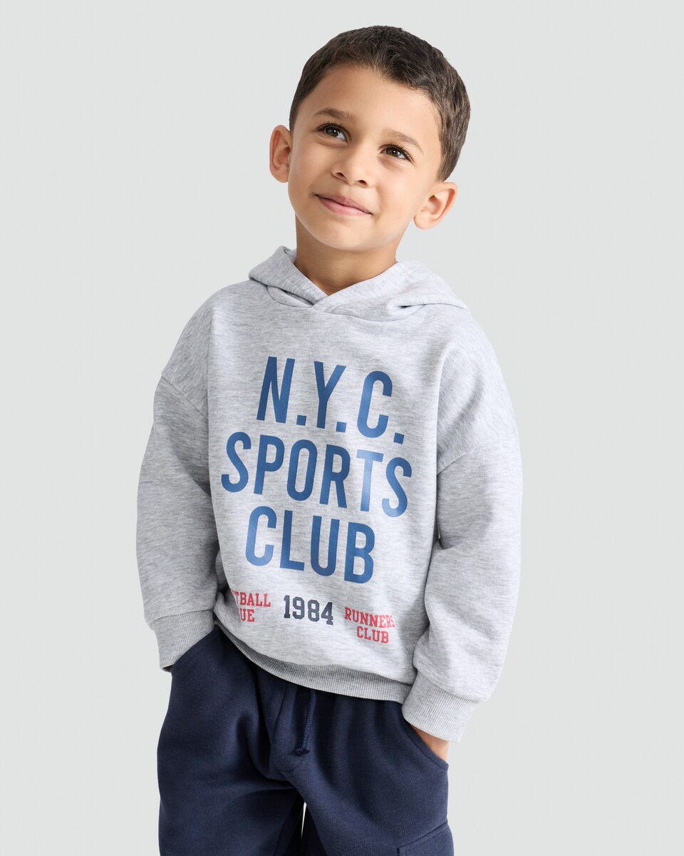 image 1 of F&F Boys Cotton Rich N.Y.C. Sports Club Hoodie and Joggers in Multi