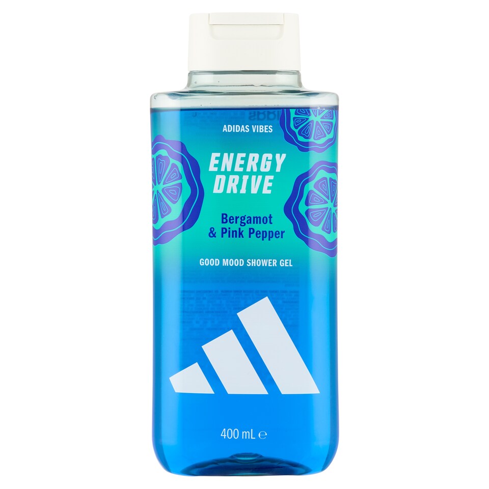 Adidas Energy Drive energizáló tusfürdő bergamott & rózsabors jegyekkel 400 ml