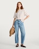 image 2 of The F&F Edit Pure Cotton Striped Boxy Fit T-Shirt in Multi Brown