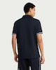 image 3 of F&F Textured Zip Neck Relaxed Fit Polo Shirt in Navy