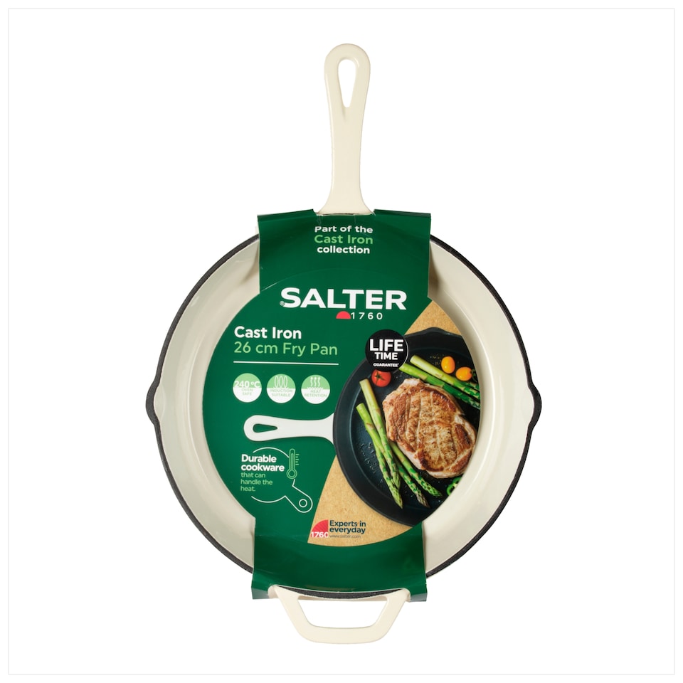 image 1 of Salter Cream Cast Iron Fry Pan 26cm