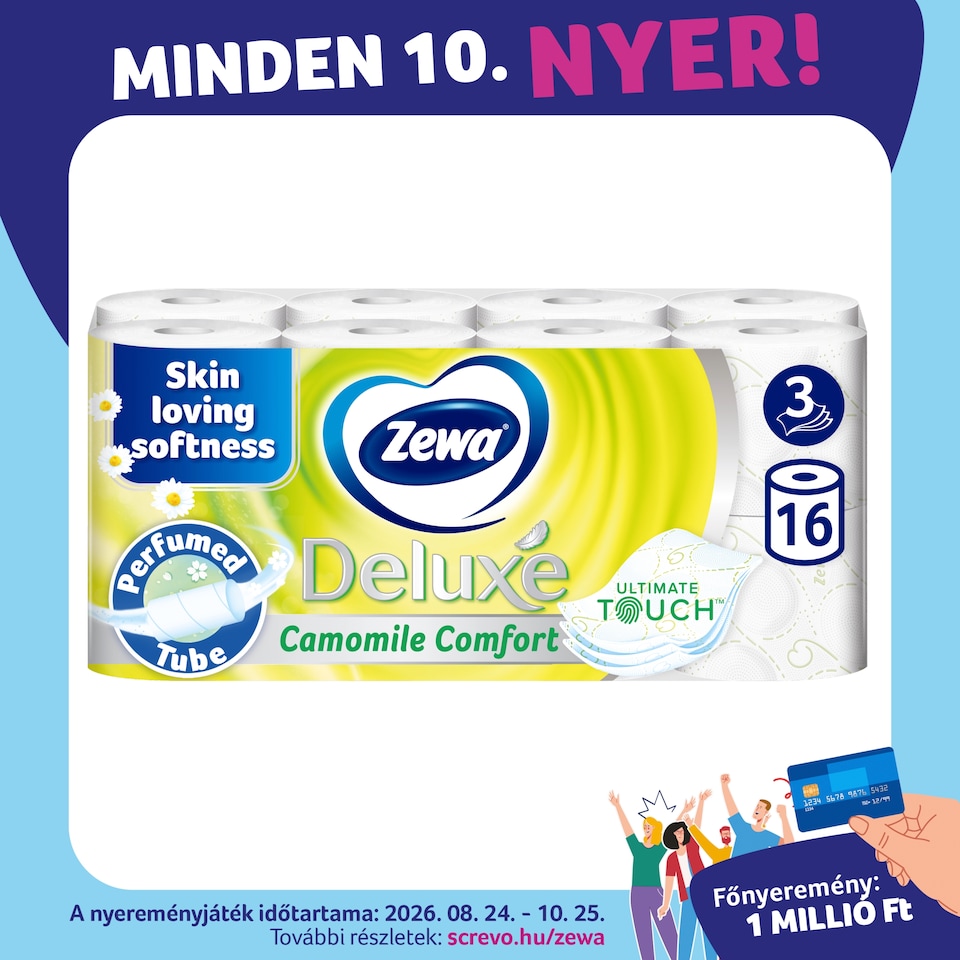 Zewa Deluxe Camomile Comfort toalettpapír 3 rétegű 16 tekercs  1. kép