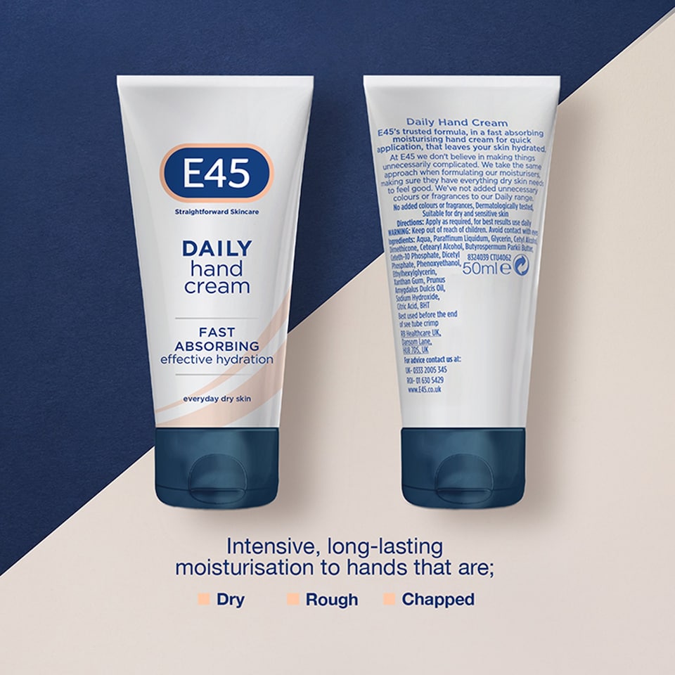 image 1 of E45 Daily Moisturiser Hand Cream for Dry Hands 50g