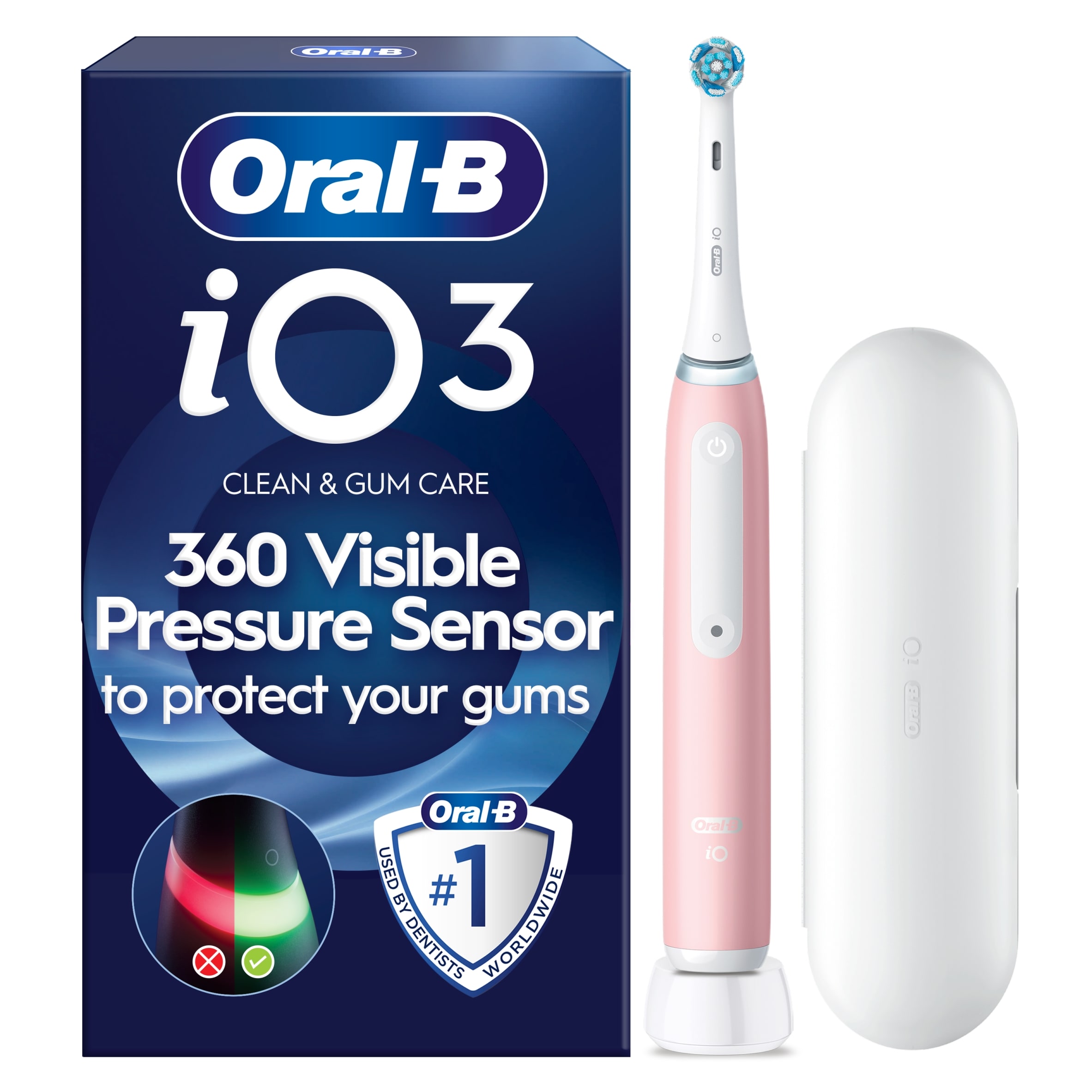 Oral-B Io3 Pink Electric Toothbrush & Travel Case