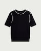 image 4 of F&F Contrast Trim Short Sleeved Jumper in Black