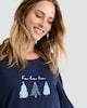image 2 of F&F Cotton Rich Fa La La Top and Trousers Pyjamas in Navy