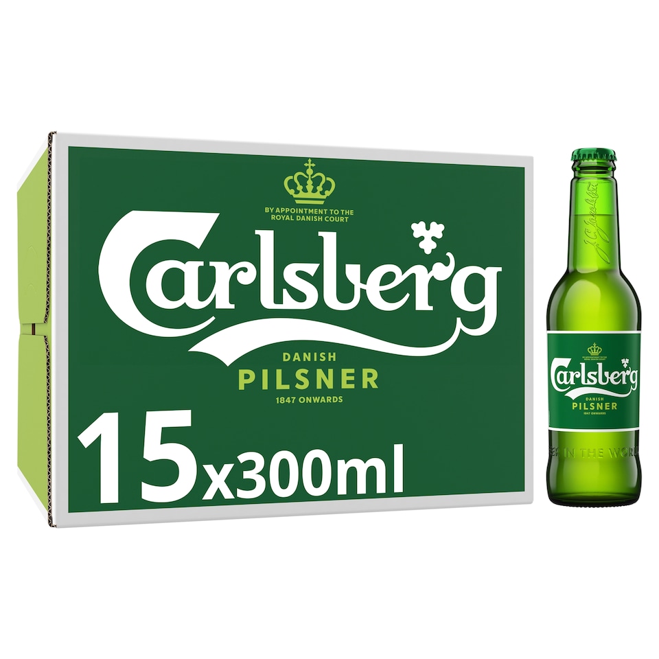 image 1 of Carlsberg Danish Pilsner Bottle 15 X 300Ml