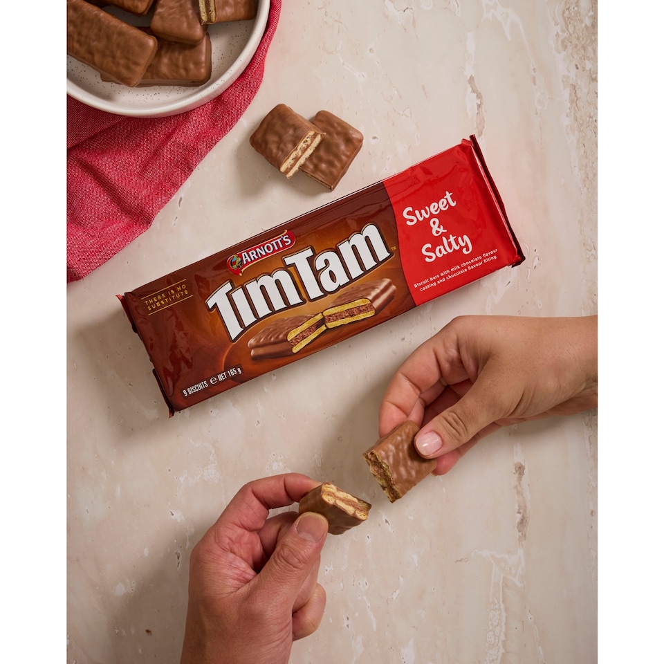 image 1 of Tim Tam Sweet & Salty Chocolatey Biscuit Bars 165g