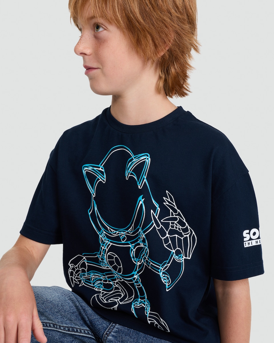 image 1 of Sonic Oversized Short Sleeved T-Shirt in Black