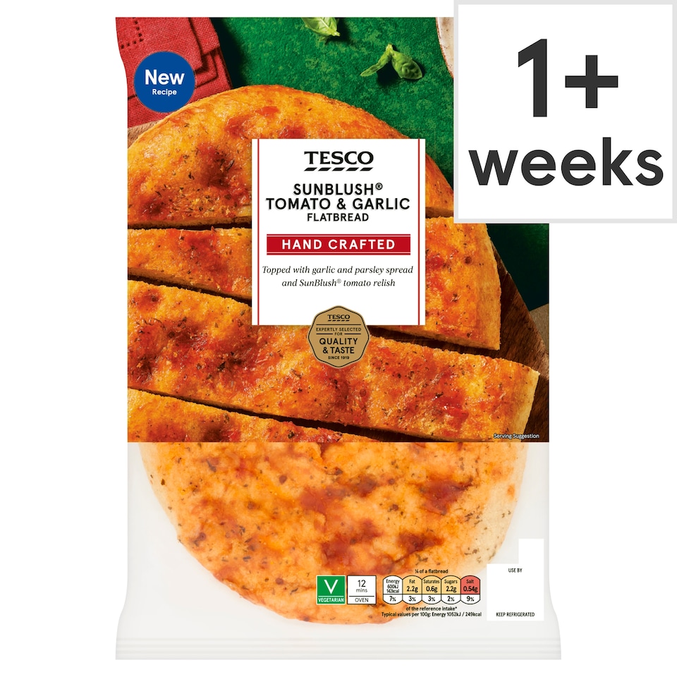 Tesco Sunblush Tomato and Garlic Flatbread 245g