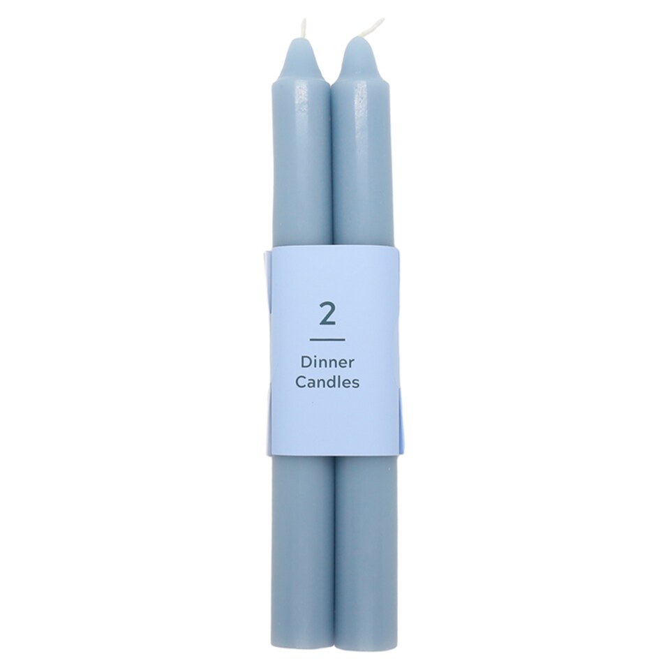  TESCO BLUE DINNER CANDLES 2 PACK