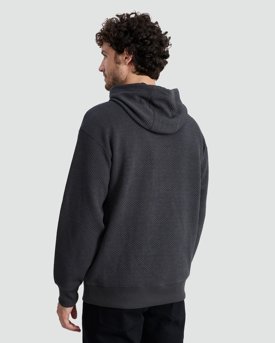 image 1 of F&F Quilted Textured Hoodie in Grey