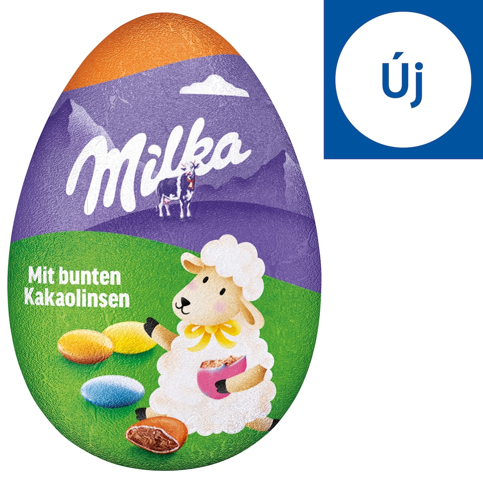 Milka alpes tej felhasználása készült tejcsokoládé figura belsejében kakaós drazséval 50 g