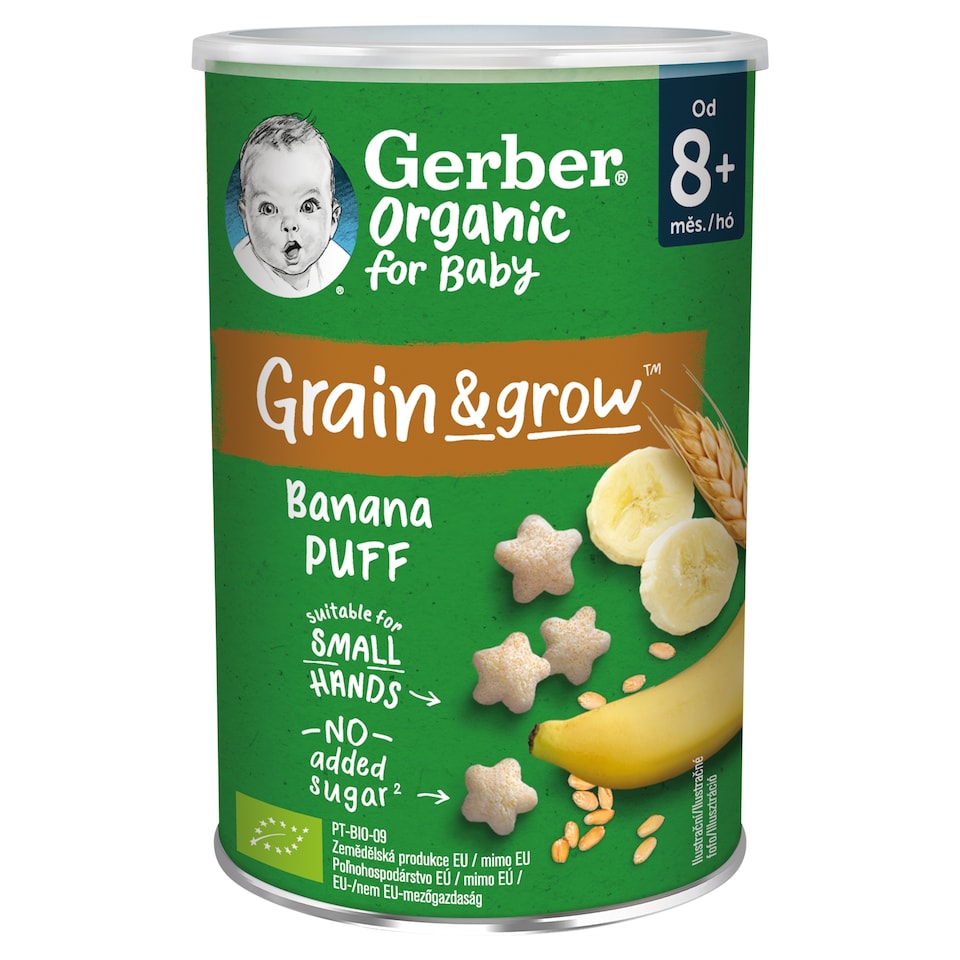 image 1 of Gerber Organic Banana Organic Cereal Snack 8 Months+ 35 g