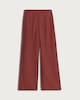 image 4 of The F&F Edit Double Pleated Wide Leg Trousers with Linen in Burgundy