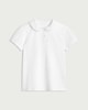 image 4 of F&F Girls School Pure Cotton Frill Collar Polo Shirt in White