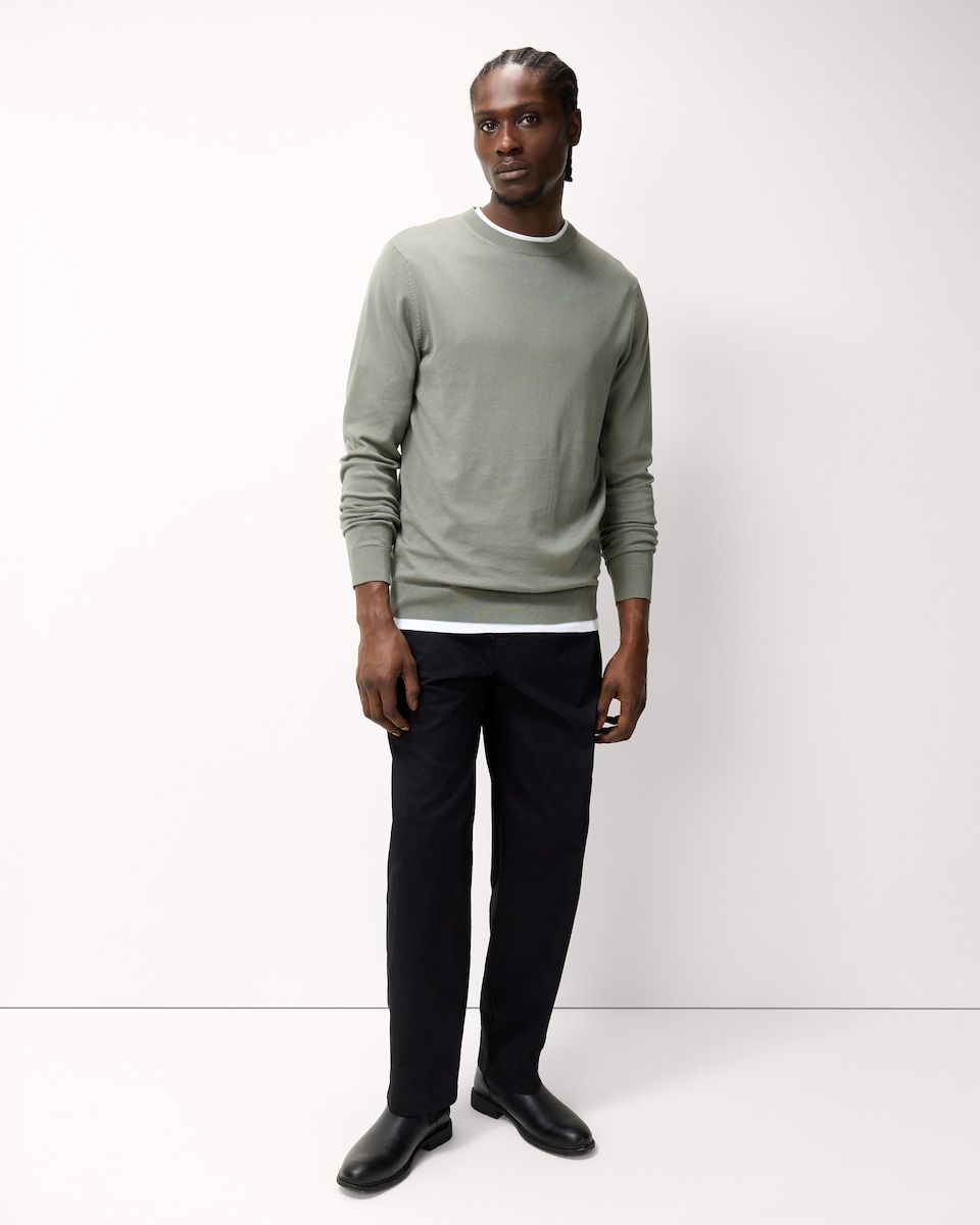 image 1 of F&F Pure Cotton Crew Neck Jumper in Green