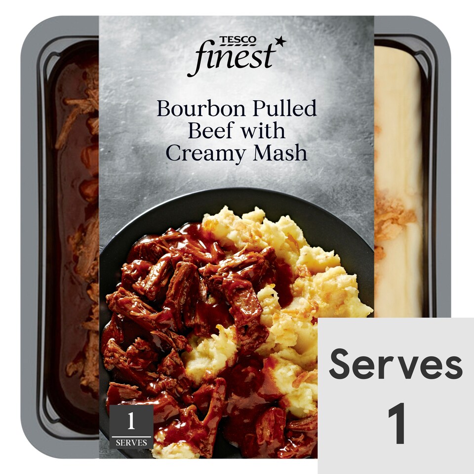 Tesco Finest Bourbon Pulled Beef With Creamy Mash 450G