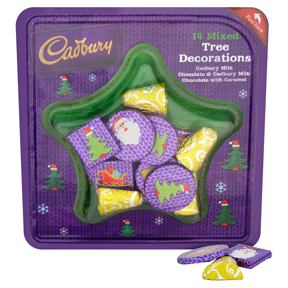 image 1 of Cadbury Dairy Milk Mixed Tree Decorations 144G