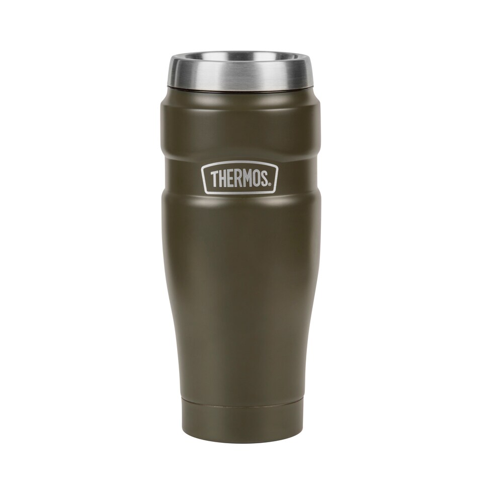 Thermos King Matte Army Green Stainless Metal Travel Tumbler 470ml 