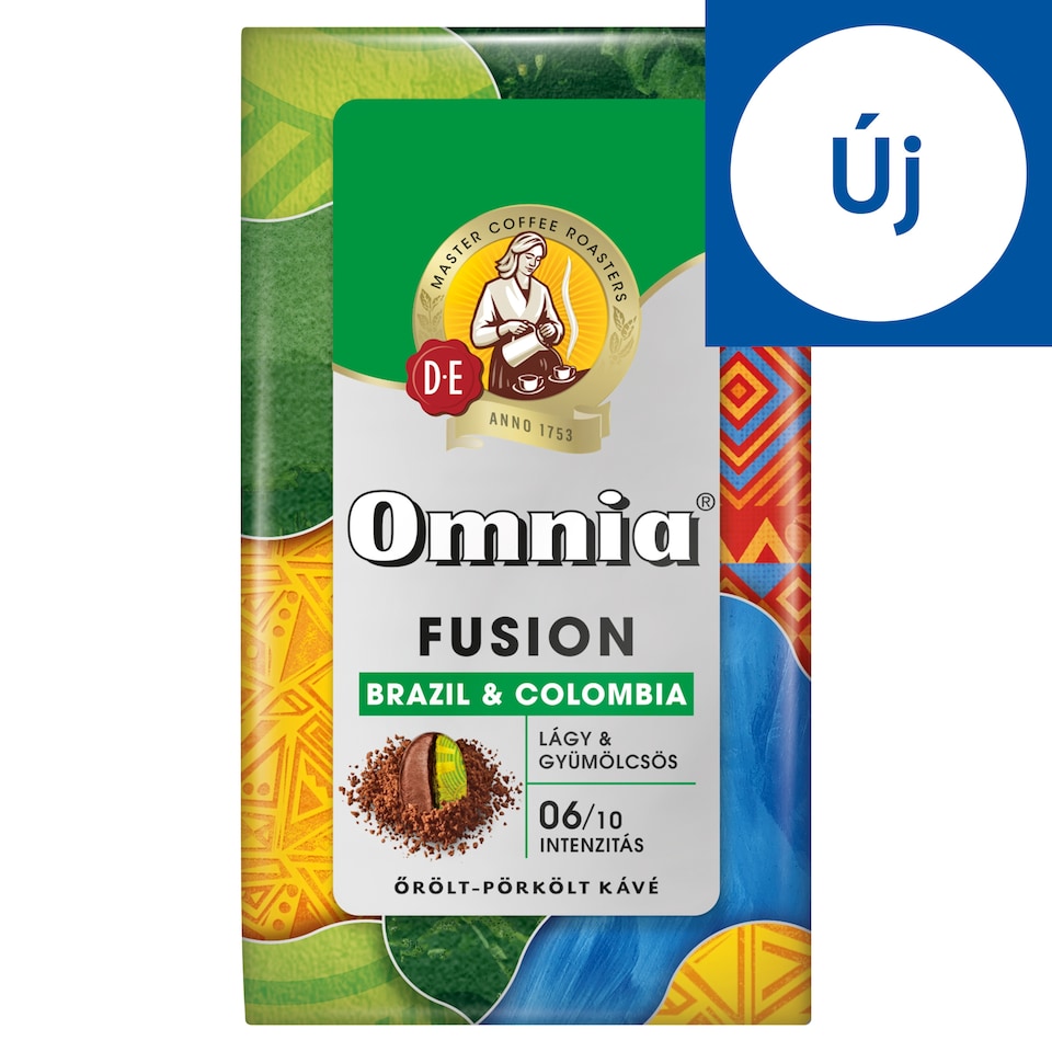 Omnia Fusion Brazil & Colombia lágy & gyümölcsös őrölt-pörkölt kávé 225 g