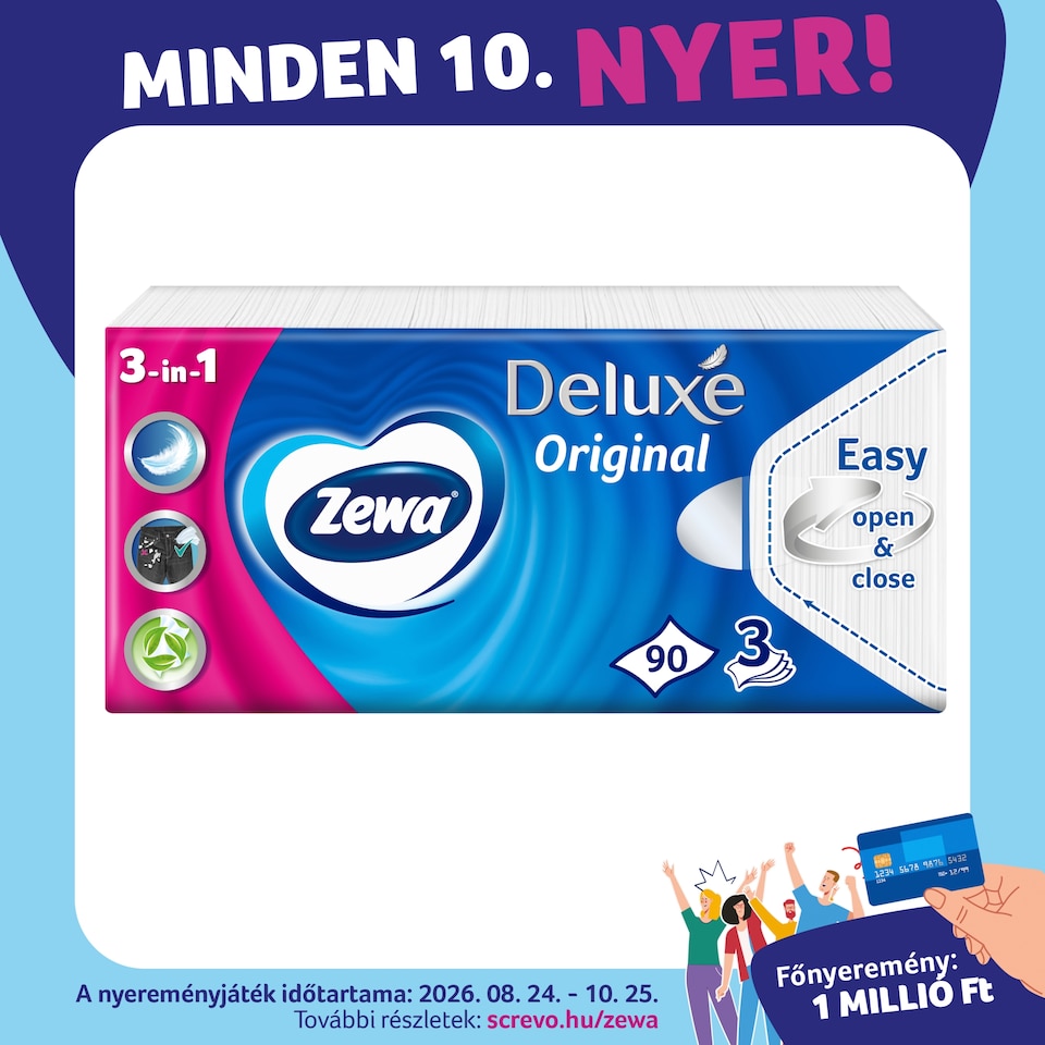 image 1 of Zewa Deluxe Original Unscented Tissue 3 Ply 90 pcs