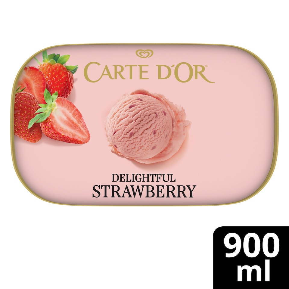 image 1 of Carte D'or Strawberry Ice Cream Tub 900ml