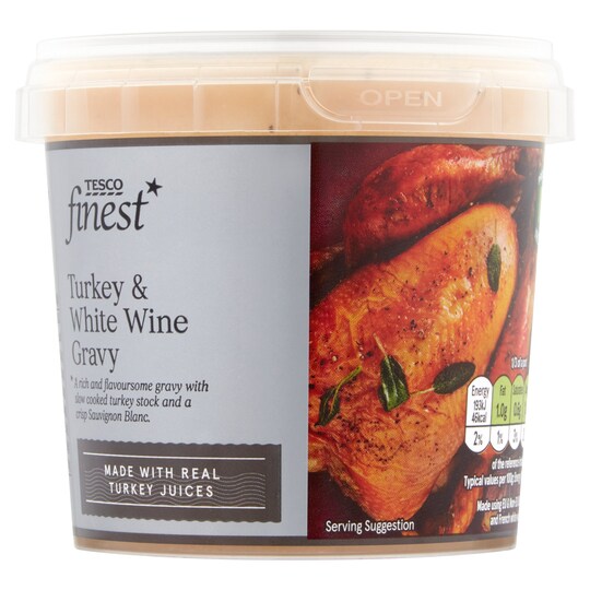 Tesco Finest Turkey And White Wine Gravy 300G Tesco Groceries