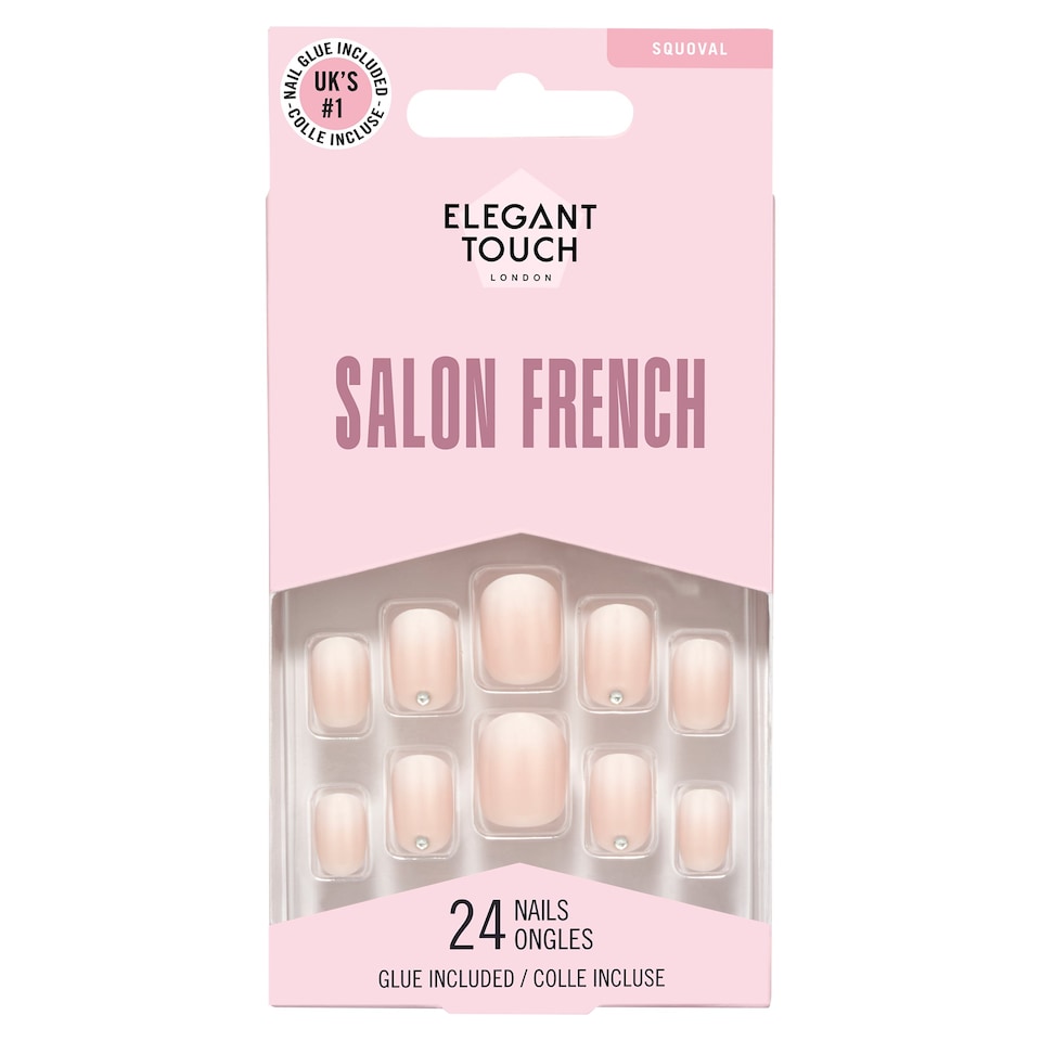 Elegant Touch Salon French Squoval Nails Set