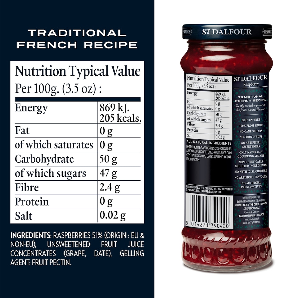 image 1 of St Dalfour Raspberry Fruit Spread 284G