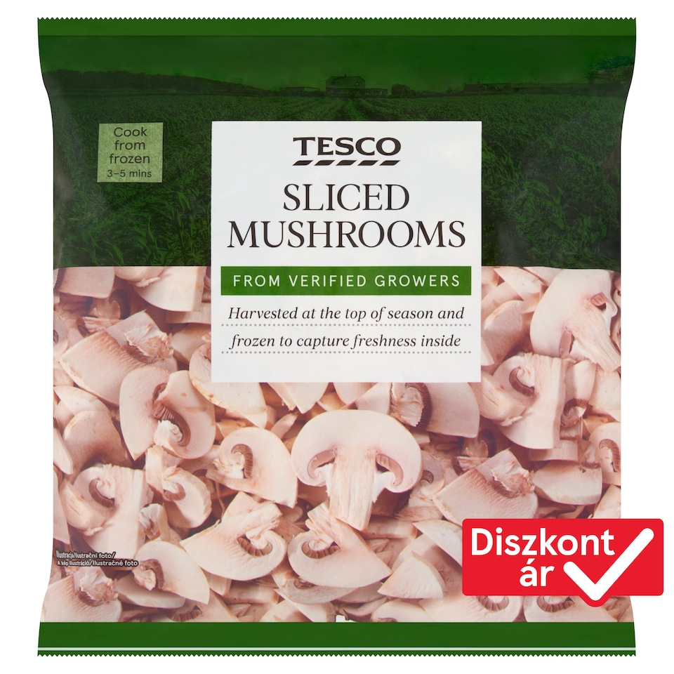 Tesco Quick Frozen Sliced Mushrooms 450 g